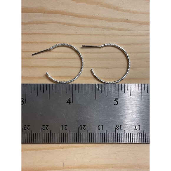 Silver Twisted Hoop Earrings - Picture 3 of 3